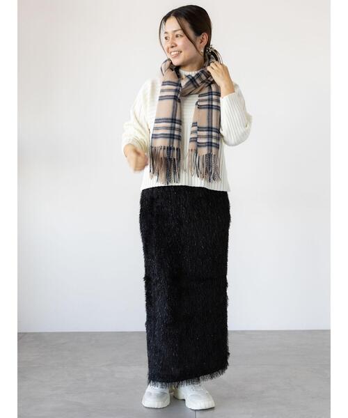 Lugnoncure（ルノンキュール）の「リブ切替ボトルネックニット（ニット/セーター・レディース・オフホワイト/ブラック/ラベンダー/グリーン/ピンク・F）」の10枚目の写真