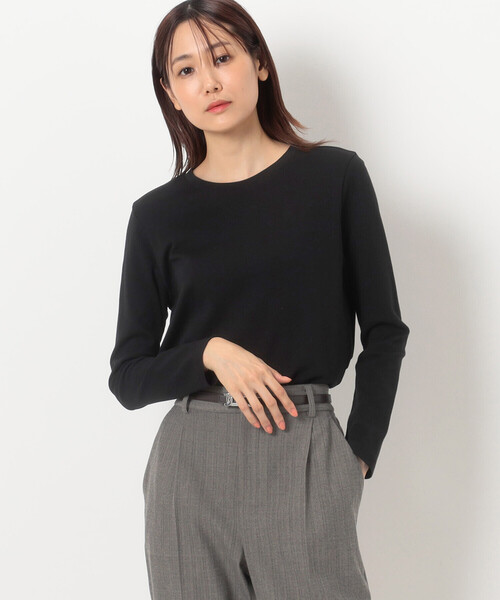 COMME CA(コムサ)の「フェザータッチスムース 長袖Tシャツ(Tシャツ/カットソー・レディース・ホワイト/ブルー/ライラック/ブラック・9号/11号)」の3枚目の写真