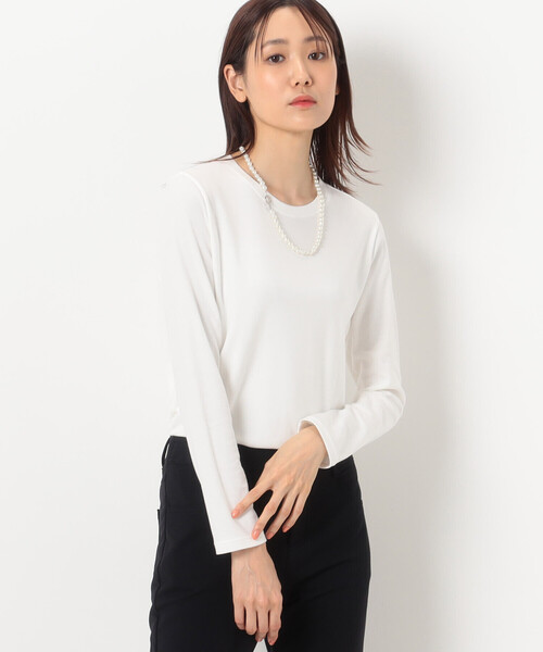COMME CA(コムサ)の「フェザータッチスムース 長袖Tシャツ(Tシャツ/カットソー・レディース・ホワイト/ブルー/ライラック/ブラック・9号/11号)」の5枚目の写真