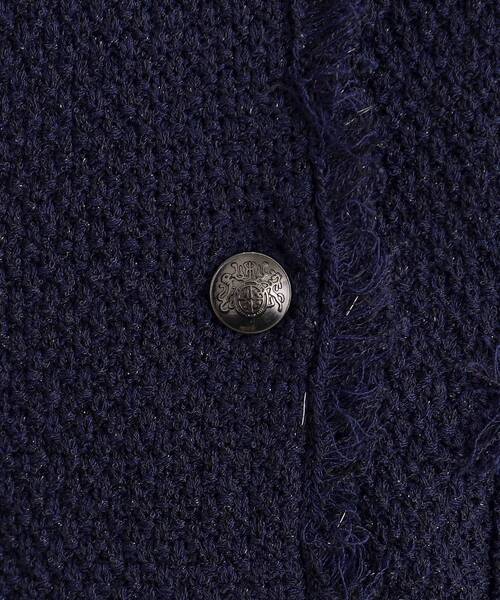 grove（グローブ）の「ツイードニットジャケット（ノーカラージャケット・レディース・サックスブルー/ライトグレー系9/ネイビー・02/01/03）」の18枚目の写真