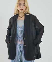 NOMINE（ノミネ）の「バックスリット シルキー シアー ジャケット（テーラードジャケット）」