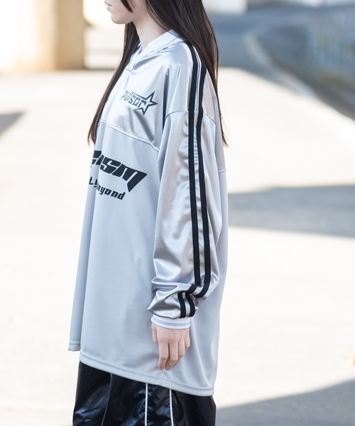 JOHN'S CLOSET（ジョンズクローゼット）の「【13】グロッシー ユニフォームデザイン ゲームTシャツ（Tシャツ/カットソー・メンズ・ブラック/ネイビー/グレー・MEDIUM/SMALL/LARGE）」の12枚目の写真