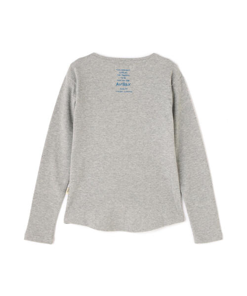 AVIREX(アヴィレックス)の「DOODLE PRINT HONEYCOMB WAFFLE T-SHIRT/ダブルプリント ハニカムワッフルTシャツ(Tシャツ/カットソー・レディース・ホワイト/ネイビー/グレー・M/S)」の9枚目の写真