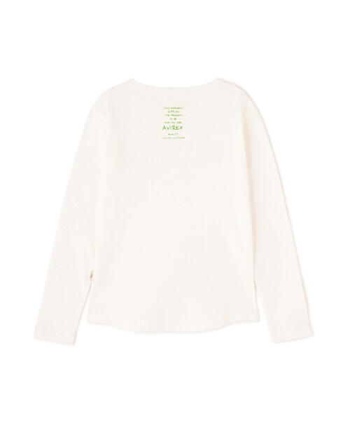 AVIREX(アヴィレックス)の「DOODLE PRINT HONEYCOMB WAFFLE T-SHIRT/ダブルプリント ハニカムワッフルTシャツ(Tシャツ/カットソー・レディース・ホワイト/ネイビー/グレー・M/S)」の14枚目の写真