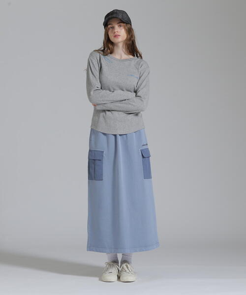 AVIREX(アヴィレックス)の「DOODLE PRINT HONEYCOMB WAFFLE T-SHIRT/ダブルプリント ハニカムワッフルTシャツ(Tシャツ/カットソー・レディース・ホワイト/ネイビー/グレー・M/S)」の4枚目の写真