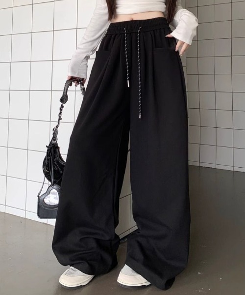 Per sist ence（パーシエンス）の「ルーズスウェットパンツ（スウェットパンツ・レディース・グレー/ネイビー/ブラック・LARGE/MEDIUM）」の5枚目の写真