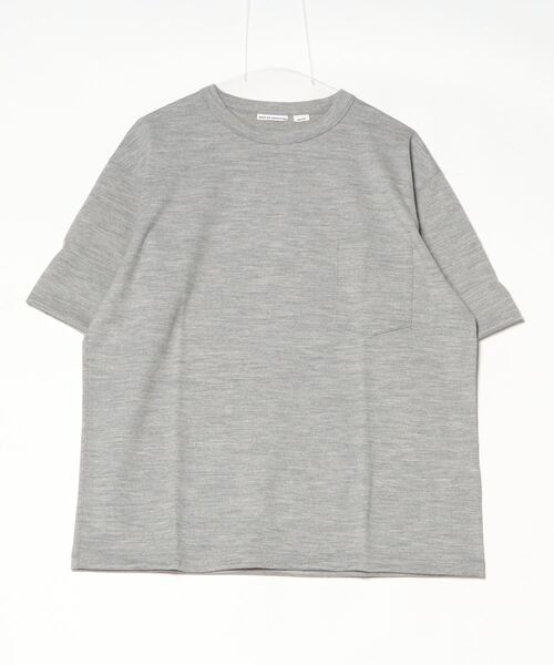 BURLAP OUTFITTER(バーラップアウトフィッター)の「S/S MERINO POCKET TEE/ ショートスリーブ メリノ ポケット ティー(Tシャツ/カットソー・メンズ・ブラック/ネイビー/ヘザーグレー/オフホワイト・LARGE/MEDIUM)」の5枚目の写真