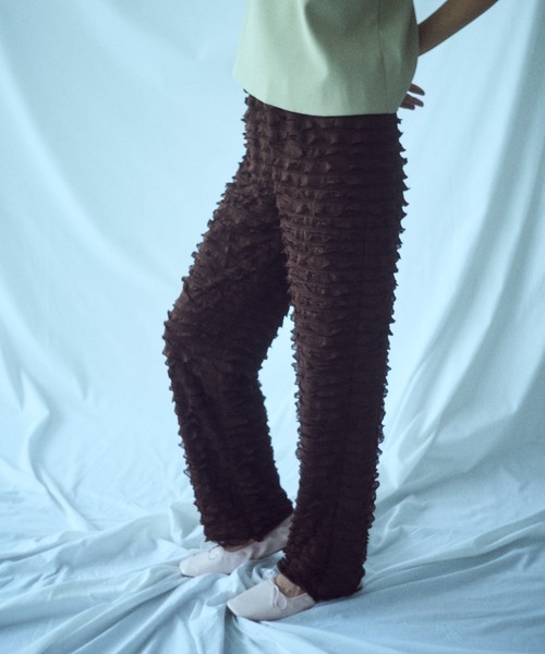 EN NEUME(エンノイム)の「Frill Pants(その他パンツ・レディース・ブラウン/ピンク/ブラック・1/0)」の1枚目の写真