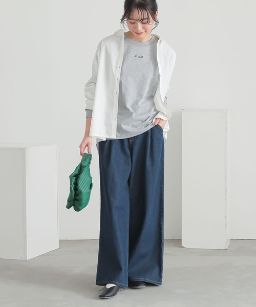 n'OrLABEL（ノアールレーベル）の「配色ステッチロゴ刺繍ロンT（Tシャツ/カットソー・レディース・ホワイト/ブラック/杢グレー・S～Ｍ/3L/L～LL）」の21枚目の写真