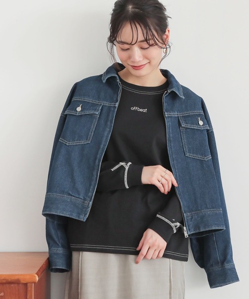 n'OrLABEL（ノアールレーベル）の「配色ステッチロゴ刺繍ロンT（Tシャツ/カットソー・レディース・ホワイト/ブラック/杢グレー・S～Ｍ/3L/L～LL）」の13枚目の写真