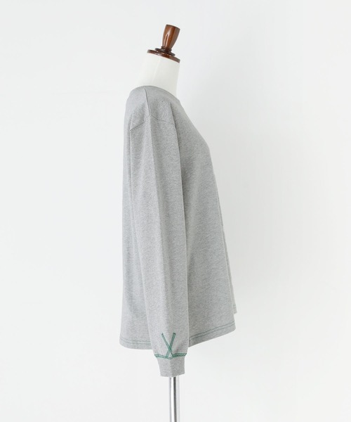 n'OrLABEL（ノアールレーベル）の「配色ステッチロゴ刺繍ロンT（Tシャツ/カットソー・レディース・ホワイト/ブラック/杢グレー・S～Ｍ/3L/L～LL）」の17枚目の写真
