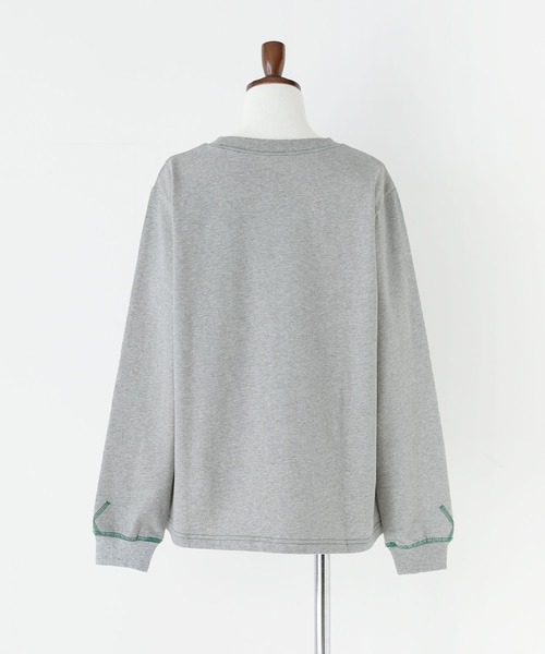 n'OrLABEL（ノアールレーベル）の「配色ステッチロゴ刺繍ロンT（Tシャツ/カットソー・レディース・ホワイト/ブラック/杢グレー・S～Ｍ/3L/L～LL）」の18枚目の写真