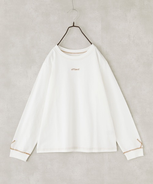 n'OrLABEL（ノアールレーベル）の「配色ステッチロゴ刺繍ロンT（Tシャツ/カットソー・レディース・ホワイト/ブラック/杢グレー・S～Ｍ/3L/L～LL）」の11枚目の写真