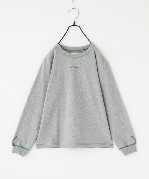 n'OrLABEL（ノアールレーベル）の「配色ステッチロゴ刺繍ロンT（Tシャツ/カットソー・レディース・ホワイト/ブラック/杢グレー・S～Ｍ/3L/L～LL）」の4枚目の写真