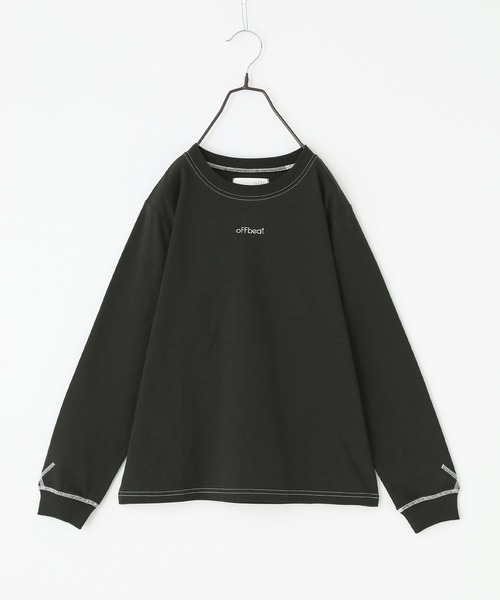 n'OrLABEL（ノアールレーベル）の「配色ステッチロゴ刺繍ロンT（Tシャツ/カットソー・レディース・ホワイト/ブラック/杢グレー・S～Ｍ/3L/L～LL）」の6枚目の写真