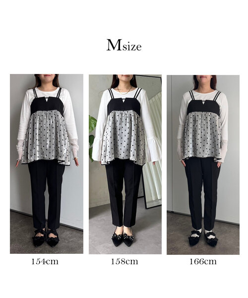 prose verse（プロズヴェール）の「シアードット切替ビスチェ（キャミソール・レディース・ブラック/ブラック系その他・MEDIUM/LARGE）」の8枚目の写真