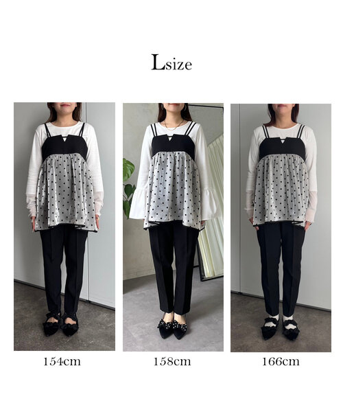 prose verse（プロズヴェール）の「シアードット切替ビスチェ（キャミソール・レディース・ブラック/ブラック系その他・MEDIUM/LARGE）」の9枚目の写真