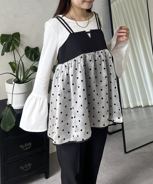 prose verse（プロズヴェール）の「シアードット切替ビスチェ（キャミソール・レディース・ブラック/ブラック系その他・MEDIUM/LARGE）」の17枚目の写真