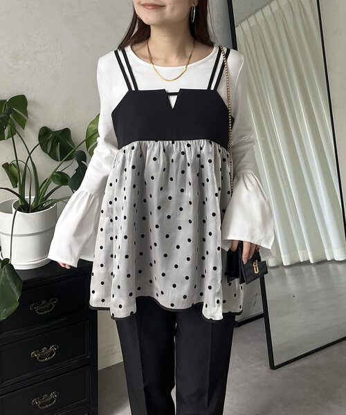 prose verse（プロズヴェール）の「シアードット切替ビスチェ（キャミソール・レディース・ブラック/ブラック系その他・MEDIUM/LARGE）」の18枚目の写真