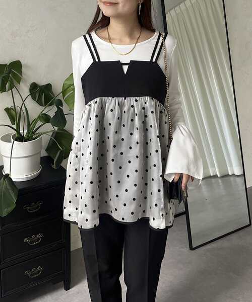 prose verse（プロズヴェール）の「シアードット切替ビスチェ（キャミソール・レディース・ブラック/ブラック系その他・MEDIUM/LARGE）」の19枚目の写真