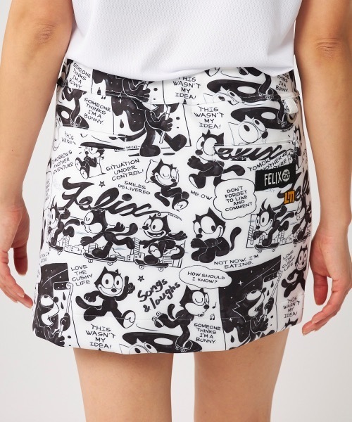 Loudmouth(ラウドマウス)の「【Loudmouth/ラウドマウス】レディースコラボダンボールニットスカート FELIX/フィリックスコラボ企画 ゴルフ(スカート・レディース・ホワイト/ブラック・MEDIUM/LARGE/LL/SMALL)」の5枚目の写真