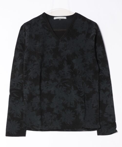B.I.D.(ビーアイディー)の「《Growth by Grail》ワントーンボタニカルデザイン Vネックカット(Tシャツ/カットソー・メンズ・ネイビー/ワインレッド/ホワイト・LARGE/MEDIUM)」の2枚目の写真