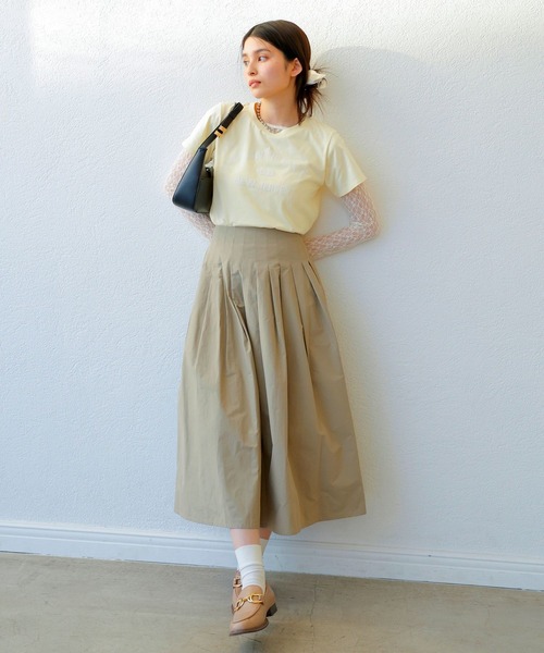 VIS(ビス)の「コンパクトフロッキープリントロゴTシャツ(Tシャツ/カットソー・レディース・ホワイト/ネイビー/イエロー・FREE)」の19枚目の写真