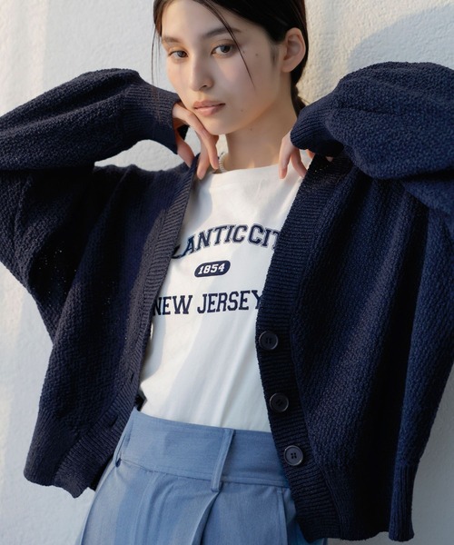 VIS(ビス)の「コンパクトフロッキープリントロゴTシャツ(Tシャツ/カットソー・レディース・ホワイト/ネイビー/イエロー・FREE)」の13枚目の写真