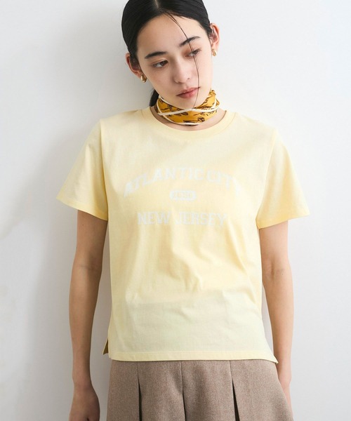 VIS(ビス)の「コンパクトフロッキープリントロゴTシャツ(Tシャツ/カットソー・レディース・ホワイト/ネイビー/イエロー・FREE)」の18枚目の写真