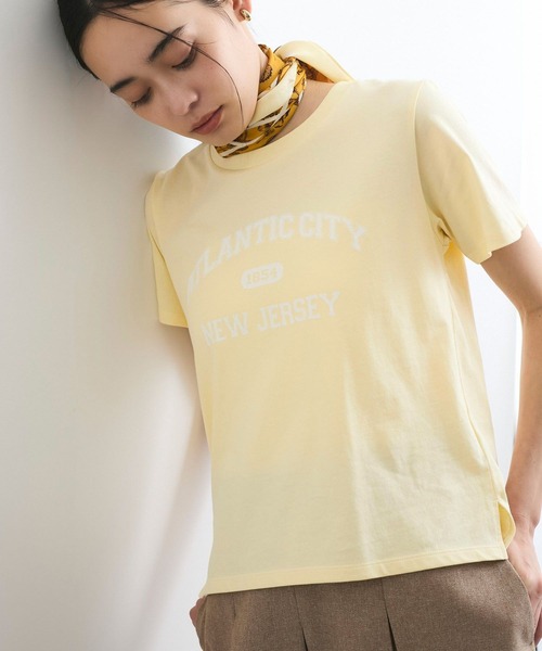 VIS(ビス)の「コンパクトフロッキープリントロゴTシャツ(Tシャツ/カットソー・レディース・ホワイト/ネイビー/イエロー・FREE)」の20枚目の写真