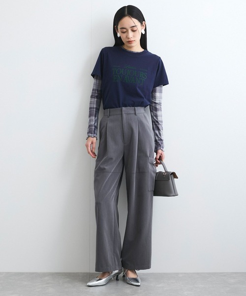 VIS(ビス)の「コンパクトフロッキープリントロゴTシャツ(Tシャツ/カットソー・レディース・ホワイト/ネイビー/イエロー・FREE)」の15枚目の写真