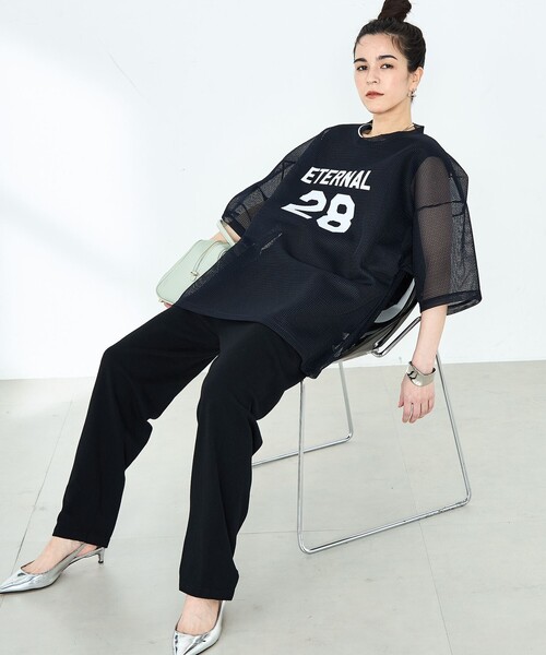 Rie Miller（リエミラー）の「《セットアップ対応》《手洗い可能》細見えニットオールインワン（つなぎ/オールインワン・レディース・キナリ/ブラック・38）」の22枚目の写真