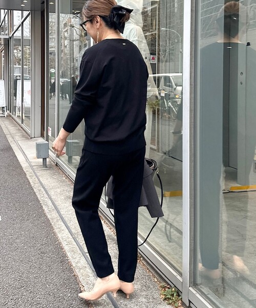 Rie Miller（リエミラー）の「《セットアップ対応》《手洗い可能》細見えニットオールインワン（つなぎ/オールインワン・レディース・キナリ/ブラック・38）」の20枚目の写真