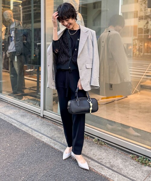 Rie Miller（リエミラー）の「《セットアップ対応》《手洗い可能》細見えニットオールインワン（つなぎ/オールインワン・レディース・キナリ/ブラック・38）」の16枚目の写真