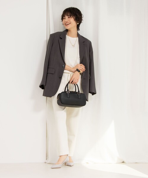 Rie Miller（リエミラー）の「《セットアップ対応》《手洗い可能》細見えニットオールインワン（つなぎ/オールインワン・レディース・キナリ/ブラック・38）」の12枚目の写真