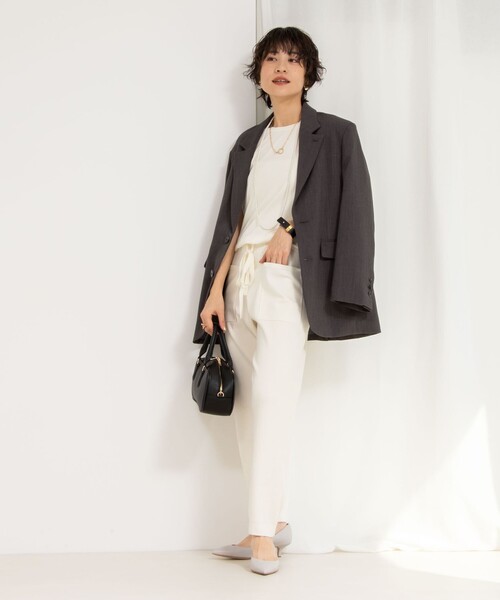 Rie Miller（リエミラー）の「《セットアップ対応》《手洗い可能》細見えニットオールインワン（つなぎ/オールインワン・レディース・キナリ/ブラック・38）」の11枚目の写真