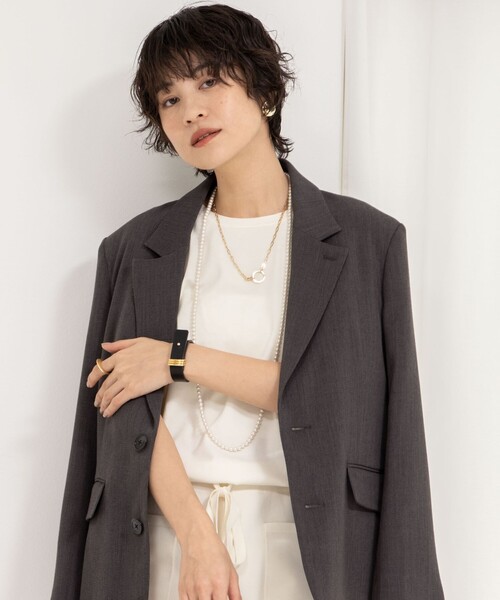 Rie Miller（リエミラー）の「《セットアップ対応》《手洗い可能》細見えニットオールインワン（つなぎ/オールインワン・レディース・キナリ/ブラック・38）」の10枚目の写真