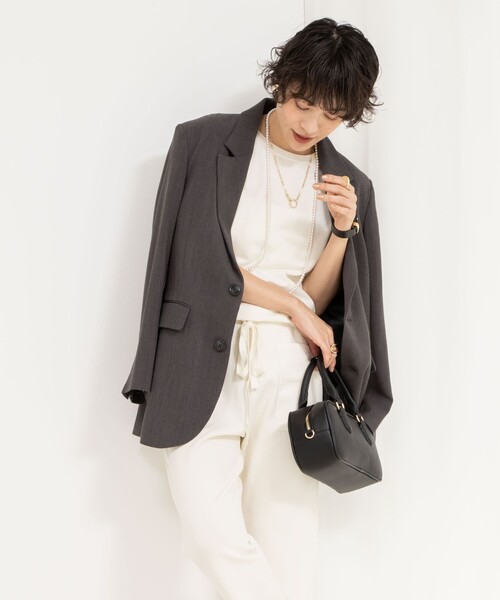 Rie Miller（リエミラー）の「《セットアップ対応》《手洗い可能》細見えニットオールインワン（つなぎ/オールインワン・レディース・キナリ/ブラック・38）」の9枚目の写真