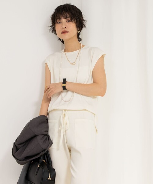 Rie Miller（リエミラー）の「《セットアップ対応》《手洗い可能》細見えニットオールインワン（つなぎ/オールインワン・レディース・キナリ/ブラック・38）」の6枚目の写真