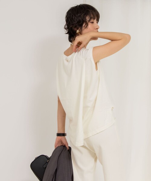 Rie Miller（リエミラー）の「《セットアップ対応》《手洗い可能》細見えニットオールインワン（つなぎ/オールインワン・レディース・キナリ/ブラック・38）」の5枚目の写真