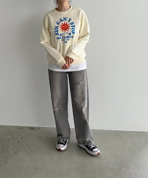 THE NORTH FACE(ザノースフェイス)の「【THE NORTH FACE KIDS】K's CAMP EVERY DAY SWEATSHIRTS(スウェット・レディース・アイボリー/ブラック/グレー・FREE)」の19枚目の写真