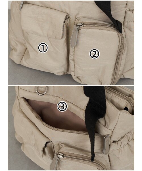 DISCOAT（ディスコート）の「ユーティリティーパフィートートバッグ（トートバッグ・レディース・ベージュ/ネイビー/ブラック/ブラウン/チャコールグレー・FREE）」の21枚目の写真