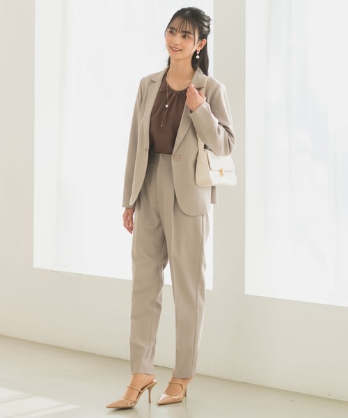 CELEN(セレン)の「【セットアップ対応/洗える/防シワ/UV/花粉防止】ストレッチタックセンタープレスパンツ 単品(スーツパンツ・レディース・ネイビー/ブラック/グレー系その他・S/M/L)」の10枚目の写真