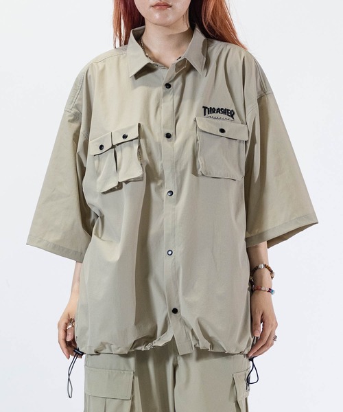 THRASHER(スラッシャー)の「【at】〔THRASHER/スラッシャー〕NYLON S/S SHIRT ストレッチナイロン ベンチレーションシャツ(シャツ/ブラウス・メンズ・ブラック/グレイッシュベージュ/カーキ・MEDIUM/LARGE)」の13枚目の写真