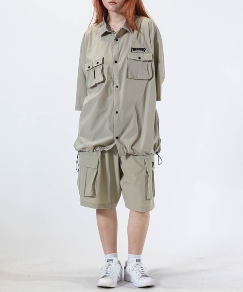 THRASHER(スラッシャー)の「【at】〔THRASHER/スラッシャー〕NYLON S/S SHIRT ストレッチナイロン ベンチレーションシャツ(シャツ/ブラウス・メンズ・ブラック/グレイッシュベージュ/カーキ・MEDIUM/LARGE)」の16枚目の写真