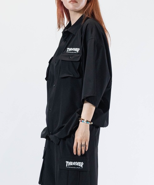 THRASHER(スラッシャー)の「【at】〔THRASHER/スラッシャー〕NYLON S/S SHIRT ストレッチナイロン ベンチレーションシャツ(シャツ/ブラウス・メンズ・ブラック/グレイッシュベージュ/カーキ・MEDIUM/LARGE)」の8枚目の写真