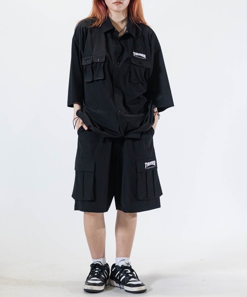 THRASHER(スラッシャー)の「【at】〔THRASHER/スラッシャー〕NYLON S/S SHIRT ストレッチナイロン ベンチレーションシャツ(シャツ/ブラウス・メンズ・ブラック/グレイッシュベージュ/カーキ・MEDIUM/LARGE)」の10枚目の写真