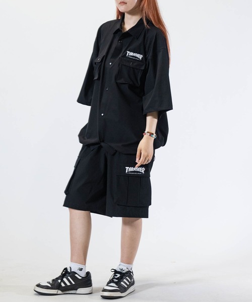 THRASHER(スラッシャー)の「【at】〔THRASHER/スラッシャー〕NYLON S/S SHIRT ストレッチナイロン ベンチレーションシャツ(シャツ/ブラウス・メンズ・ブラック/グレイッシュベージュ/カーキ・MEDIUM/LARGE)」の11枚目の写真