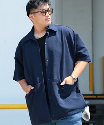 B&T CLUB（ビーティークラブ）の「B＆T CLUB (ビーアンドティークラブ) 快ラクWEAR DRY リップル カットシャツ ブルゾン（シャツ/ブラウス）」