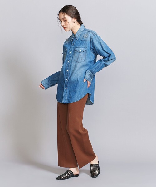 BEAUTY&YOUTH UNITED ARROWS(ビューティーアンドユースユナイテッドアローズ)の「ストレート ニットパンツ -ウォッシャブル-(その他パンツ・レディース・ダークブラウン/ベージュ/ブラック・S/M)」の2枚目の写真